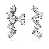 Galaxy ear cuffs, Lab-grown diamonds 1.25 ct tw, Mixed shapes, 14K white gold by SWAROVSKI