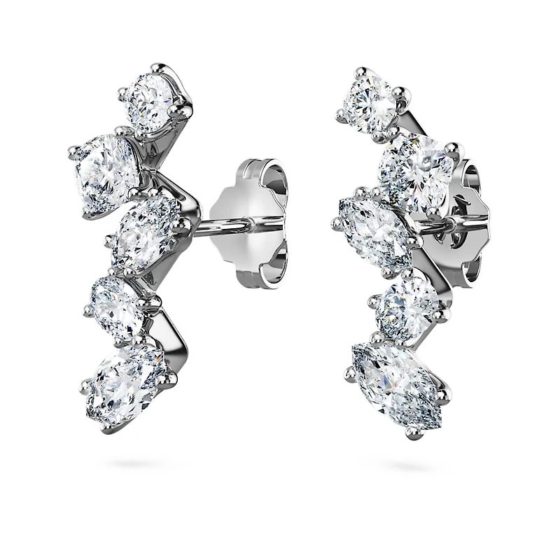 Galaxy ear cuffs, Lab-grown diamonds 1.25 ct tw, Mixed shapes, 14K white gold by SWAROVSKI