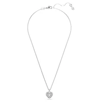 Idyllia pendant, Heart, White, Rhodium plated by SWAROVSKI