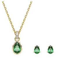 Chroma set, Mixed cuts, Green, Gold-tone plated by SWAROVSKI