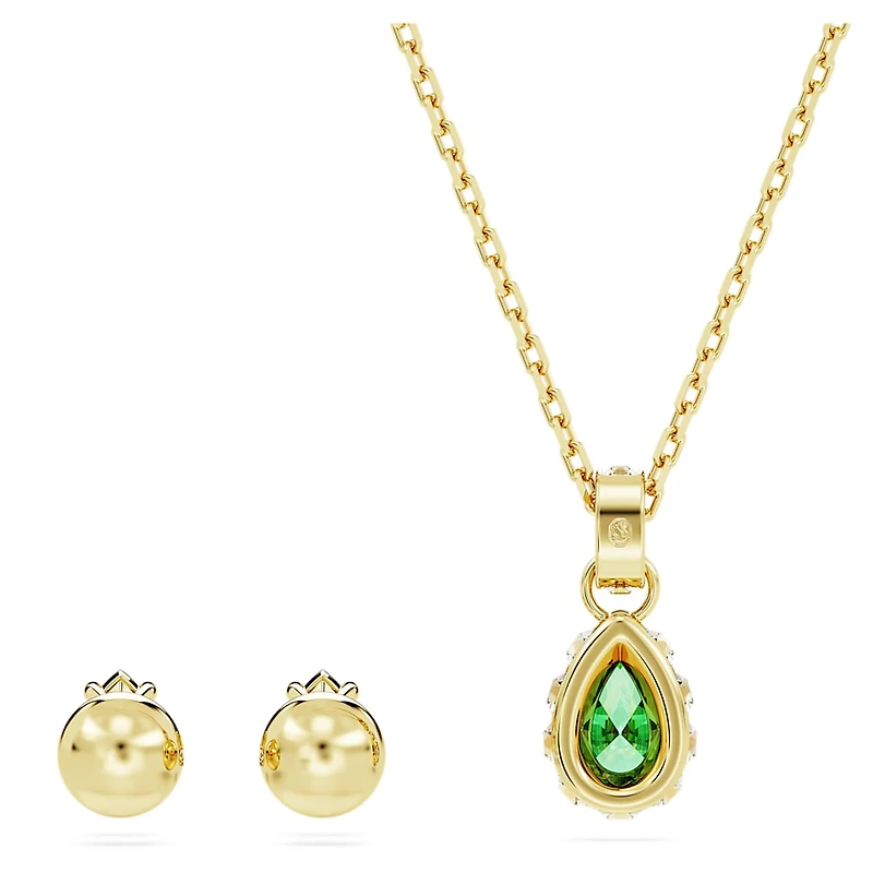 Chroma set, Mixed cuts, Green, Gold-tone plated by SWAROVSKI