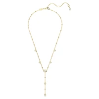 Imber Y necklace, Round cut, White, Gold-tone plated by SWAROVSKI