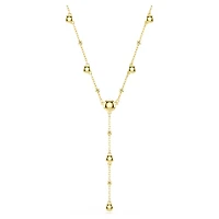 Imber Y necklace, Round cut, White, Gold-tone plated by SWAROVSKI