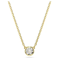 Imber pendant, Round cut, White, Gold-tone plated by SWAROVSKI
