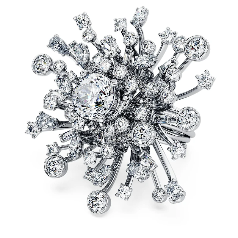 Galaxy ring, Lab-grown diamonds 9.5 ct tw, Mixed shapes, 18K white gold by SWAROVSKI