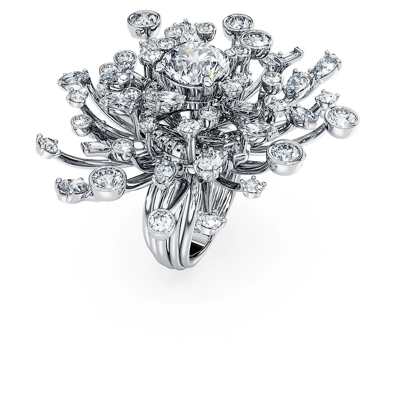 Galaxy ring, Lab-grown diamonds 9.5 ct tw, Mixed shapes, 18K white gold by SWAROVSKI