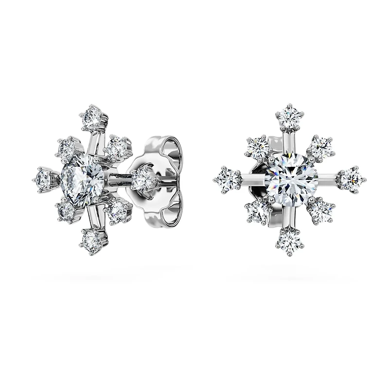 Galaxy stud earrings, Lab-grown diamonds 0.5 ct tw, Round shape, 14K white gold by SWAROVSKI