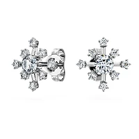 Galaxy stud earrings, Lab-grown diamonds 0.5 ct tw, Round shape, 14K white gold by SWAROVSKI