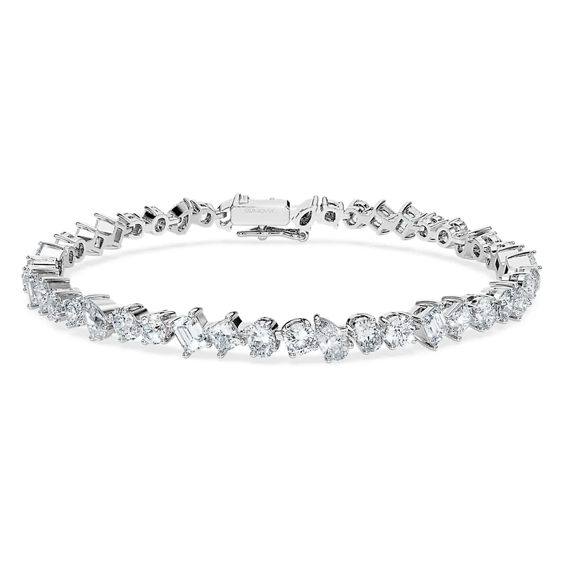 Galaxy Tennis bracelet, Lab-grown diamonds 5 ct tw, Mixed shapes, 14K white gold by SWAROVSKI