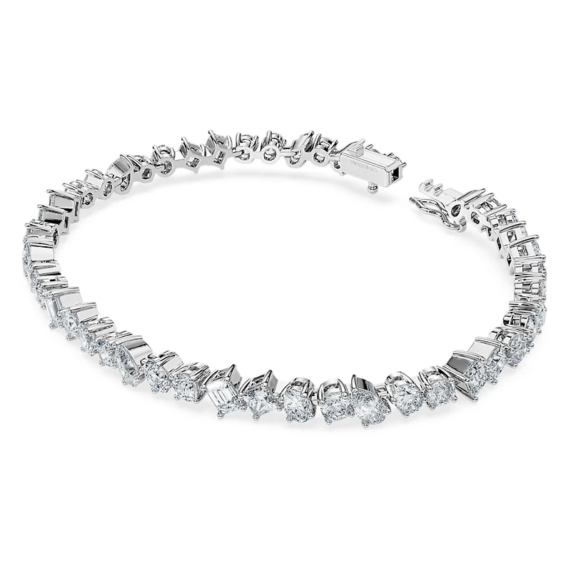 Galaxy Tennis bracelet, Lab-grown diamonds 5 ct tw, Mixed shapes, 14K white gold by SWAROVSKI
