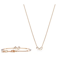 Mesmera set, Mixed cuts, White, Rose gold-tone plated by SWAROVSKI
