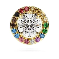 Matrix tack pin, Round cut, Multicoloured, Gold-tone plated by SWAROVSKI