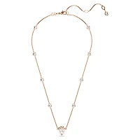Dragon & Phoenix pendant, Crystal pearls, Dragon’s claw, White, Rose gold-tone plated by SWAROVSKI