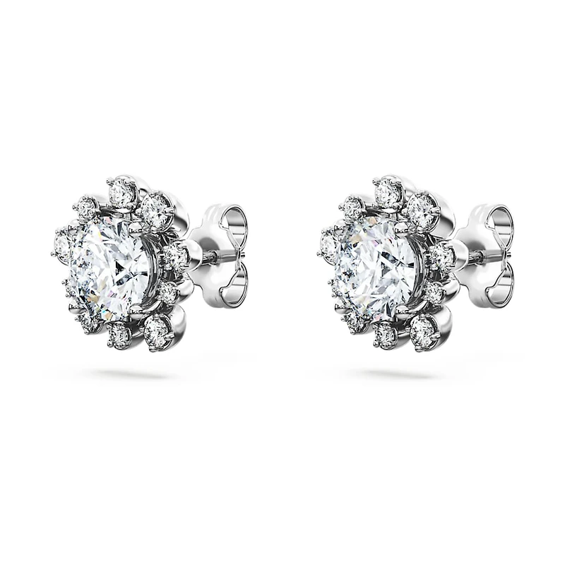 Galaxy stud earrings, Lab-grown diamonds 2.3 ct tw, Round shape, 14K white gold by SWAROVSKI