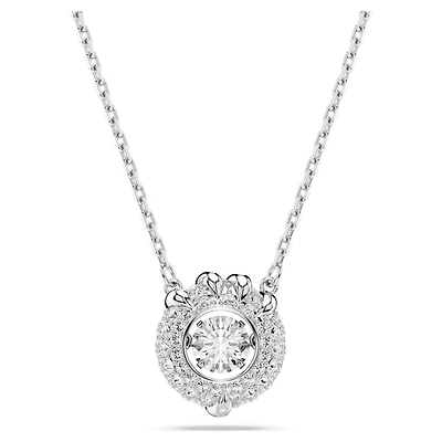 Dragon & Phoenix pendant, Dragon’s claw, White, Rhodium plated by SWAROVSKI