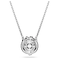 Dragon & Phoenix pendant, Dragon’s claw, White, Rhodium plated by SWAROVSKI