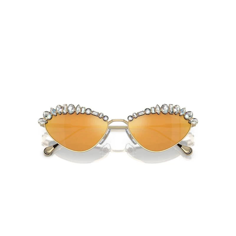 Sunglasses, Statement, Cat-eye shape, SK7009, Gold tone by SWAROVSKI