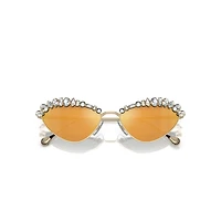Sunglasses, Statement, Cat-eye shape, SK7009, Gold tone by SWAROVSKI