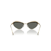 Sunglasses, Statement, Cat-eye shape, SK7009, Gold tone by SWAROVSKI