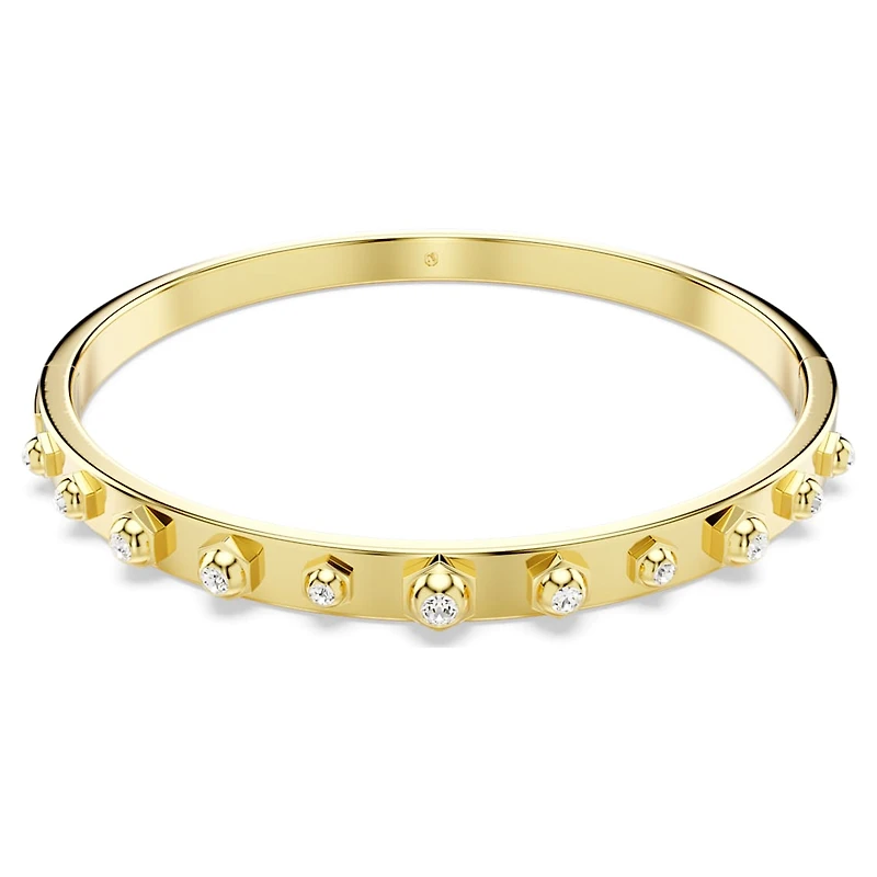 Numina bangle, Mixed round cuts, White, Gold-tone plated by SWAROVSKI