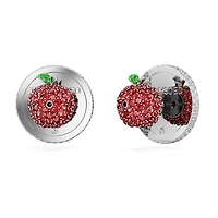 I LOVE NY stud earrings, White, Rhodium plated by SWAROVSKI