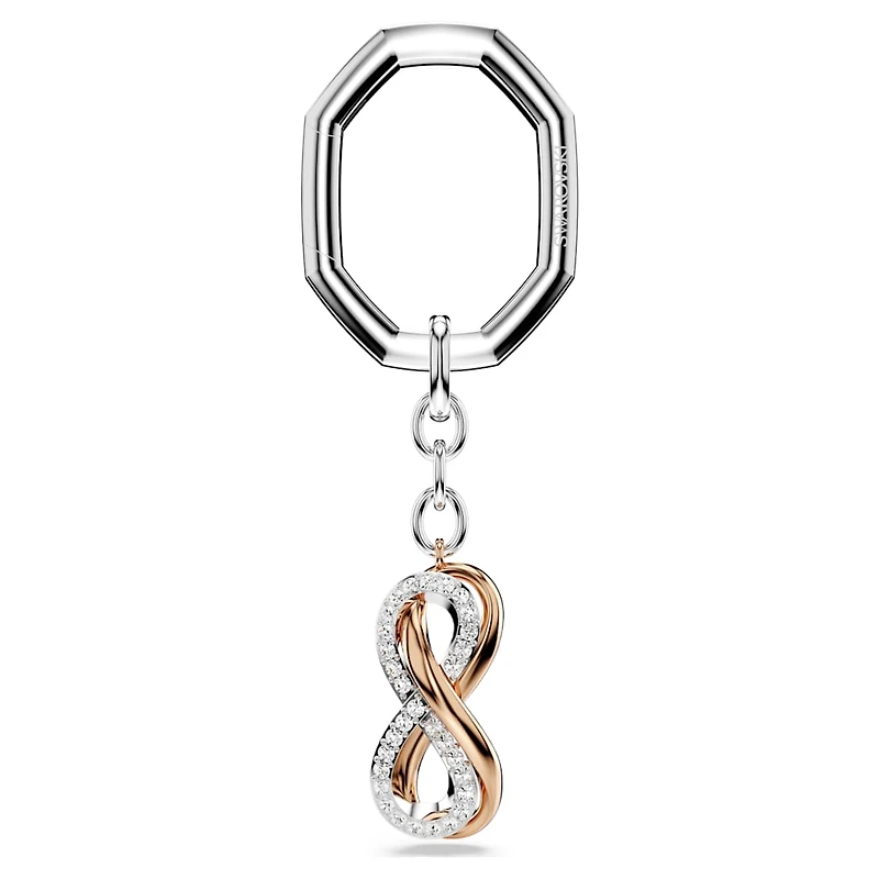 Key ring, Infinity, White, Mixed metal finish by SWAROVSKI