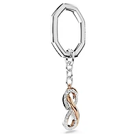 Key ring, Infinity, White, Mixed metal finish by SWAROVSKI