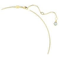 Imber necklace, Round cut, Light blue, Gold-tone plated by SWAROVSKI