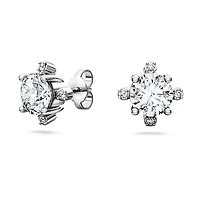 Galaxy stud earrings, Lab-grown diamonds 2.1 ct tw, Round shape, 14K white gold by SWAROVSKI