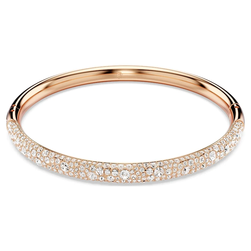 Sublima bangle, Snow pavé, White, Rose gold-tone plated by SWAROVSKI