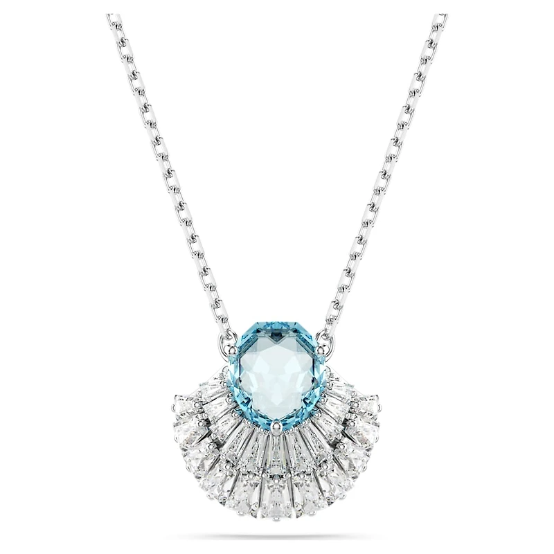 Idyllia pendant, Shell, Blue, Rhodium plated by SWAROVSKI