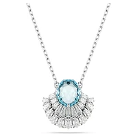 Idyllia pendant, Shell, Blue, Rhodium plated by SWAROVSKI