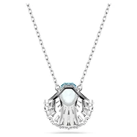 Idyllia pendant, Shell, Blue, Rhodium plated by SWAROVSKI
