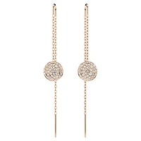 Sublima drop earrings, White, Rose gold-tone plated by SWAROVSKI