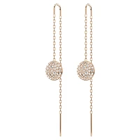 Sublima drop earrings, White, Rose gold-tone plated by SWAROVSKI