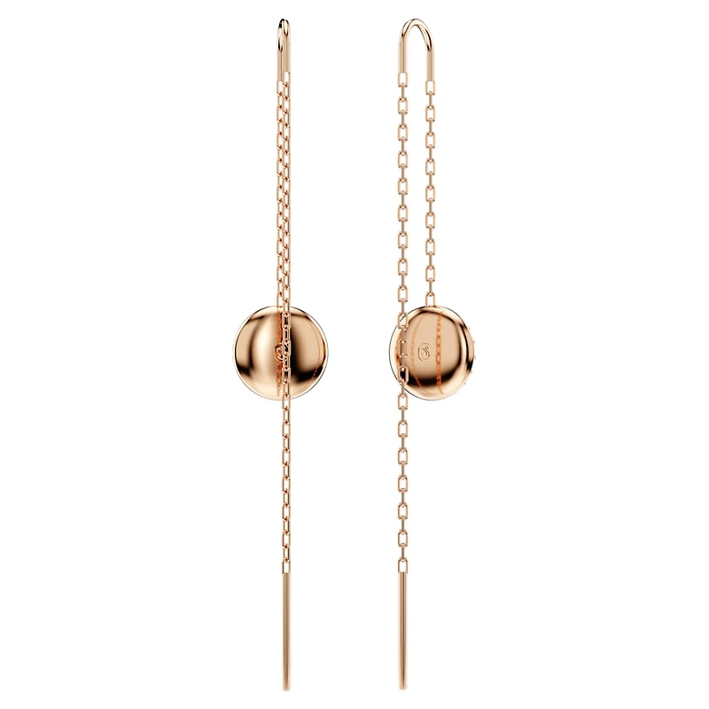 Sublima drop earrings, White, Rose gold-tone plated by SWAROVSKI