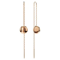 Sublima drop earrings, White, Rose gold-tone plated by SWAROVSKI