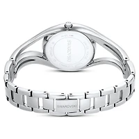 Hyperbola bangle watch, Swiss Made, Metal bracelet, Silver tone, Stainless steel by SWAROVSKI