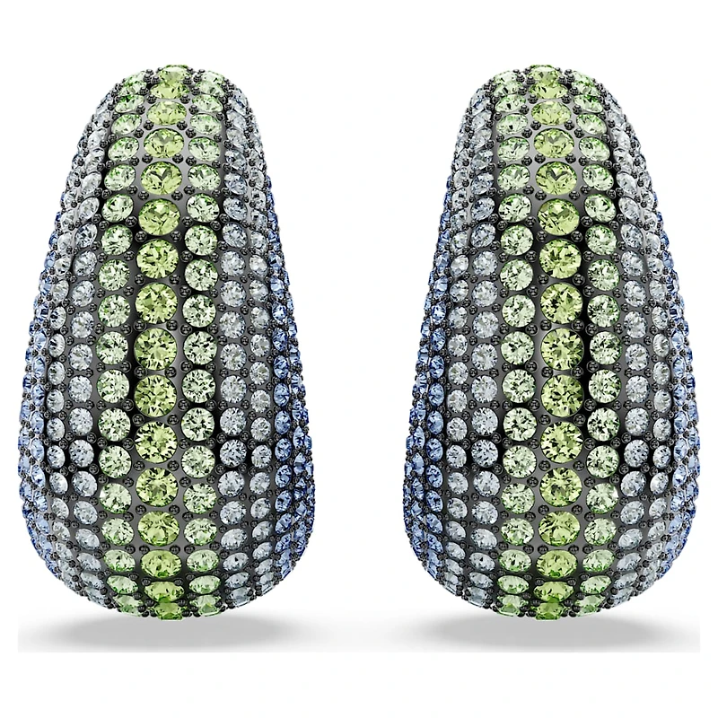 Sublima clip earrings, Round cut, Large, Multicoloured, Ruthenium plated by SWAROVSKI