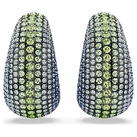 Sublima clip earrings, Round cut, Large, Multicoloured, Ruthenium plated by SWAROVSKI
