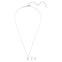 Matrix set, Crystal pearl, Round cut, White, Rhodium plated by SWAROVSKI