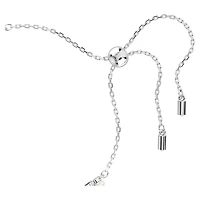 Matrix Tennis bracelet, Crystal pearl, Round cut, White, Rhodium plated by SWAROVSKI