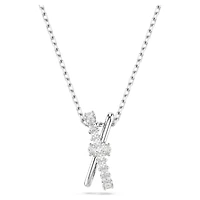 Hyperbola pendant, Mixed cuts, Twist, White, Rhodium plated by SWAROVSKI
