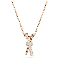 Hyperbola pendant, Mixed cuts, Twist, White, Rose gold-tone plated by SWAROVSKI
