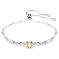 Matrix Tennis bracelet, Mixed cuts, Yellow, Rhodium plated by SWAROVSKI