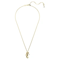 Idyllia pendant, Crystal pearls, Seahorse, White, Gold-tone plated by SWAROVSKI