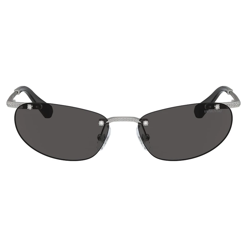 Sunglasses, Oval shape, Black by SWAROVSKI