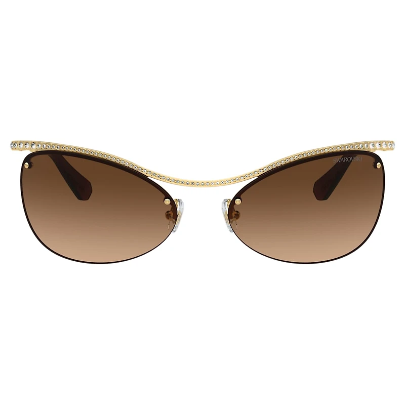 Sunglasses, Oval shape, SK7018, Brown by SWAROVSKI