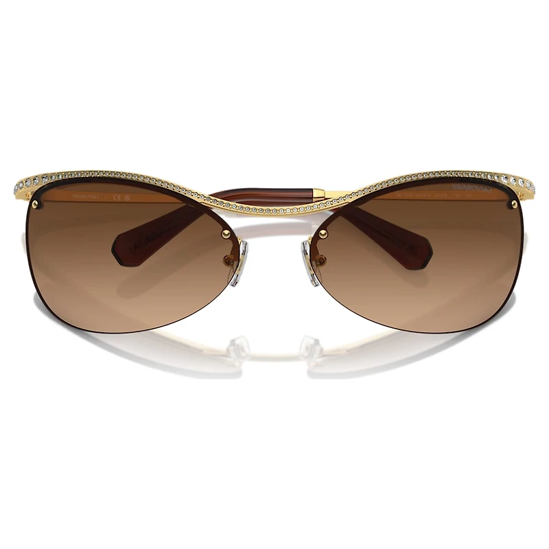 Sunglasses, Oval shape, SK7018, Brown by SWAROVSKI