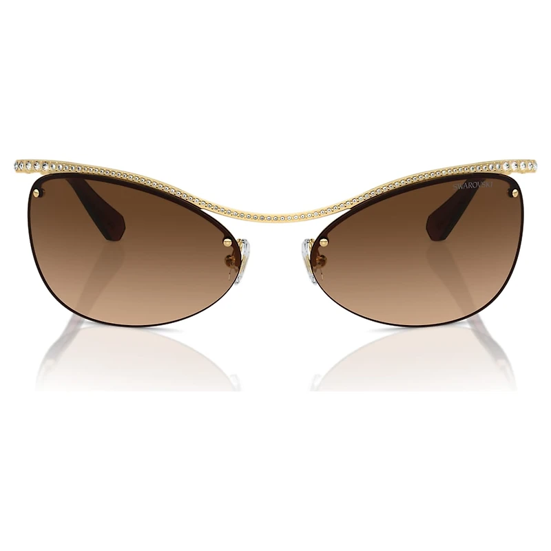 Sunglasses, Oval shape, SK7018, Brown by SWAROVSKI